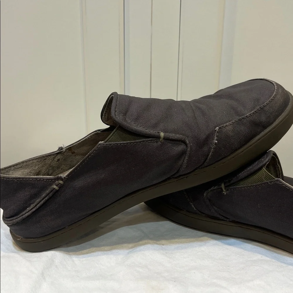 Olukai Nohea Canvas Men's Slip-On Shoes Size 11.5 used vegan